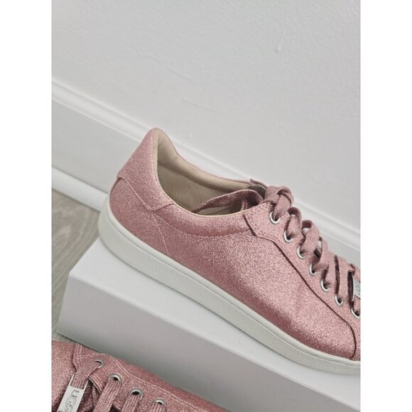 Ugg Milo Pink Glitter Lace Up Low Top Sparkle Sneaker Shoes Womens Size 10 - Picture 5 of 10